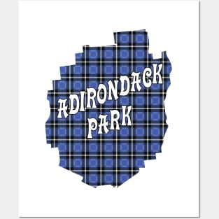 Blue Plaid Adirondack Park w/ Text Posters and Art